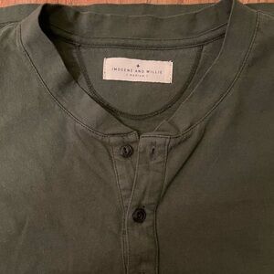 Imogene & Willie Dark Green Henley Long Sleeve Size Medium